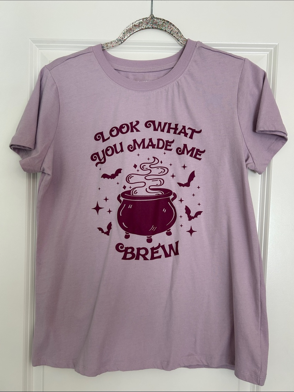 Lavender Short Sleeve Graphic Tee - 'Look What You Made Me Brew'